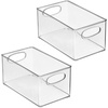 image:imagemDesign Plastic Home Closet Organizer  Basket Storage Holder Bin w Handles for Bedroom Bathroom Cabinet Shelves Entryway and Hallway  Holds Sweaters Purses  Ligne Collection  4 Pack  Clear10 x 6 x 5 Pack of 2