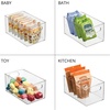 image:imagemDesign Plastic Home Closet Organizer  Basket Storage Holder Bin w Handles for Bedroom Bathroom Cabinet Shelves Entryway and Hallway  Holds Sweaters Purses  Ligne Collection  4 Pack  Clear10 x 6 x 5 Pack of 4