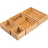 image:imagemDesign Bamboo Wood Kitchen Cabinet Drawer Organizer Tray Bins  Multipurpose  Use in Drawers on Countertops Shelves or in Pantry  Varied Sizes  Echo Collection  Set of 5  Natural