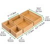 image:imagemDesign Bamboo Wood Kitchen Cabinet Drawer Organizer Tray Bins  Multipurpose  Use in Drawers on Countertops Shelves or in Pantry  Varied Sizes  Echo Collection  Set of 5  Natural