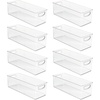 image:imagemDesign Plastic Bathroom Storage Container Bins w Handles  Closet Cabinet Vanity Cupboard Shelf Organization Hair Tools Accessory Organizer  Ligne Collection Clear 16x6x5 Pack of 816 x 6 x 5 Pack of 8