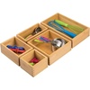 image:imagemDesign Bamboo Wood Kitchen Cabinet Drawer Organizer Tray Bins  Multipurpose  Use in Drawers on Countertops Shelves or in Pantry  Varied Sizes  Echo Collection  Set of 5  Natural