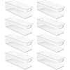 image:imagemDesign Plastic Bathroom Storage Container Bins w Handles  Closet Cabinet Vanity Cupboard Shelf Organization Hair Tools Accessory Organizer  Ligne Collection Clear 16x6x5 Pack of 816 x 6 x 5 Pack of 8