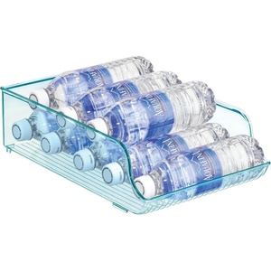 image:imagemDesign Wide Plastic Kitchen Water Bottle Storage Organizer Tray Rack  Holder and Dispenser for Refrigerators Freezers Cabinets Pantry Garage  Sea BlueSea Blue