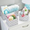 image:imagemDesign Fabric Drawer Organizer Bins KidsBaby Nursery Dresser Closet Shelf Playroom Organization Hold Clothes Toys Diapers Bibs Blankets Set of 4 2 Pack GrayWhite Polka DotGreyWhite