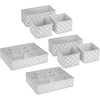image:imagemDesign Fabric Drawer Organizer Bins KidsBaby Nursery Dresser Closet Shelf Playroom Organization Hold Clothes Toys Diapers Bibs Blankets Set of 4 2 Pack GrayWhite Polka DotGreyWhite