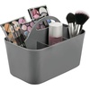 image:imagemDesign Small Plastic ShowerBath Storage Organizer Caddy Tote with Handle for Dorm Shelf Cabinet  Hold Soap Shampoo Conditioner Combs Brushes Lumiere Collection BlackCharcoal