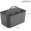 image:imagemDesign Small Plastic ShowerBath Storage Organizer Caddy Tote with Handle for Dorm Shelf Cabinet  Hold Soap Shampoo Conditioner Combs Brushes Lumiere Collection BlackCharcoal