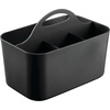 image:imagemDesign Small Plastic ShowerBath Storage Organizer Caddy Tote with Handle for Dorm Shelf Cabinet  Hold Soap Shampoo Conditioner Combs Brushes Lumiere Collection BlackBlack