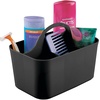 image:imagemDesign Small Plastic ShowerBath Storage Organizer Caddy Tote with Handle for Dorm Shelf Cabinet  Hold Soap Shampoo Conditioner Combs Brushes Lumiere Collection BlackBlack