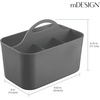image:imagemDesign Small Plastic ShowerBath Storage Organizer Caddy Tote with Handle for Dorm Shelf Cabinet  Hold Soap Shampoo Conditioner Combs Brushes Lumiere Collection BlackCharcoal