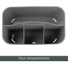 image:imagemDesign Small Plastic ShowerBath Storage Organizer Caddy Tote with Handle for Dorm Shelf Cabinet  Hold Soap Shampoo Conditioner Combs Brushes Lumiere Collection BlackCharcoal