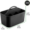 image:imagemDesign Small Plastic ShowerBath Storage Organizer Caddy Tote with Handle for Dorm Shelf Cabinet  Hold Soap Shampoo Conditioner Combs Brushes Lumiere Collection BlackBlack