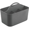 image:imagemDesign Small Plastic ShowerBath Storage Organizer Caddy Tote with Handle for Dorm Shelf Cabinet  Hold Soap Shampoo Conditioner Combs Brushes Lumiere Collection BlackCharcoal