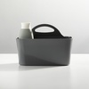 image:imagemDesign Small Plastic ShowerBath Storage Organizer Caddy Tote with Handle for Dorm Shelf Cabinet  Hold Soap Shampoo Conditioner Combs Brushes Lumiere Collection BlackCharcoal