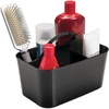 image:imagemDesign Small Plastic ShowerBath Storage Organizer Caddy Tote with Handle for Dorm Shelf Cabinet  Hold Soap Shampoo Conditioner Combs Brushes Lumiere Collection BlackBlack